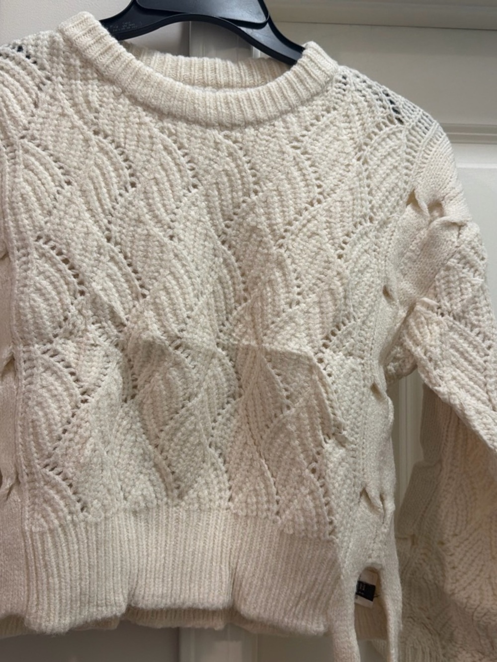 & Other Stories Cream Cable-Knit Crew Sweater